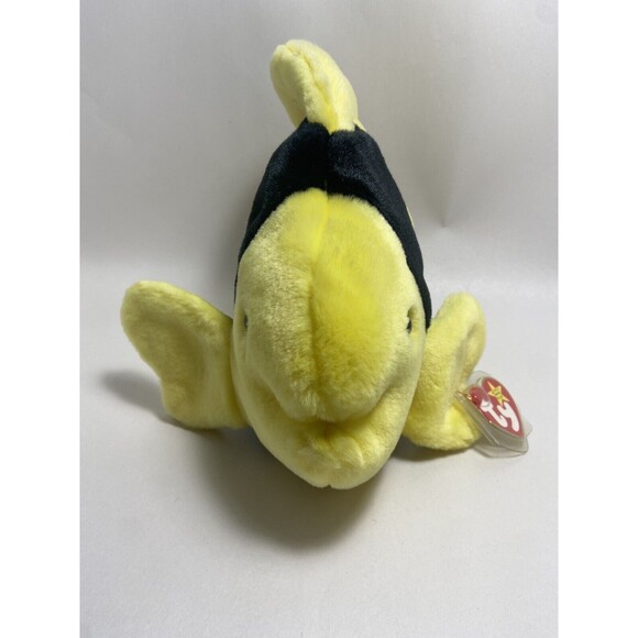 Vintage Ty Beanie Buddies Bubbles the Fish Plush Toy 1998 With Paper Hang Tag - Picture 2 of 9